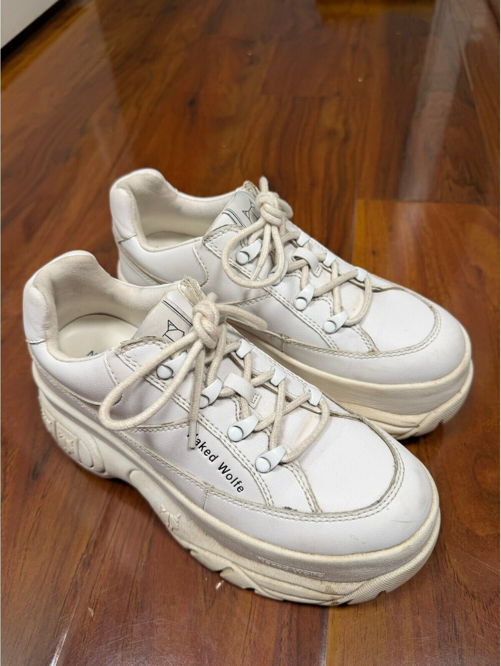 Naked Wolfe Women's Sporty Platform Sneakers Shoes Size 7/37 White Streetwear